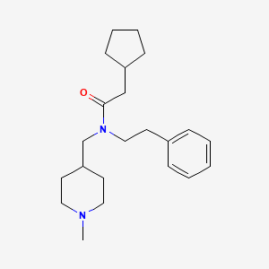 molecular formula C22H34N2O B5022877 2-cyclopentyl-N-[(1-methyl-4-piperidinyl)methyl]-N-(2-phenylethyl)acetamide 