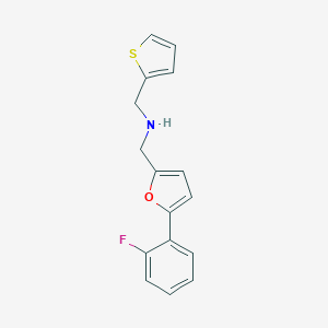 molecular formula C16H14FNOS B502288 1-[5-(2-fluorophenyl)furan-2-yl]-N-(thiophen-2-ylmethyl)methanamine 