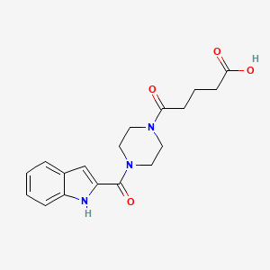 molecular formula C18H21N3O4 B5022881 5-[4-(1H-indol-2-ylcarbonyl)-1-piperazinyl]-5-oxopentanoic acid 