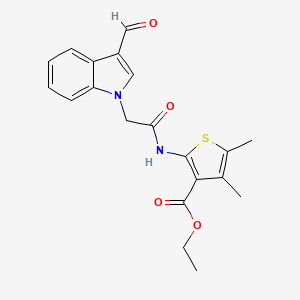 ethyl 2-{[(3-formyl-1H-indol-1-yl)acetyl]amino}-4,5-dimethyl-3-thiophenecarboxylate