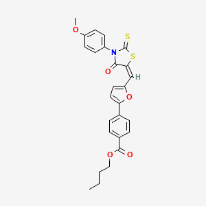 butyl 4-(5-{[3-(4-methoxyphenyl)-4-oxo-2-thioxo-1,3-thiazolidin-5-ylidene]methyl}-2-furyl)benzoate