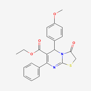 molecular formula C22H20N2O4S B5022903 ethyl 5-(4-methoxyphenyl)-3-oxo-7-phenyl-2,3-dihydro-5H-[1,3]thiazolo[3,2-a]pyrimidine-6-carboxylate 