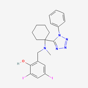 molecular formula C21H23I2N5O B5022920 2,4-Diiodo-6-[[methyl-[1-(1-phenyltetrazol-5-yl)cyclohexyl]amino]methyl]phenol 