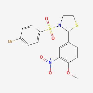 3-[(4-bromophenyl)sulfonyl]-2-(4-methoxy-3-nitrophenyl)-1,3-thiazolidine