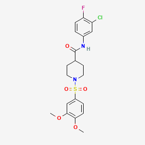 N-(3-CHLORO-4-FLUOROPHENYL)-1-(3,4-DIMETHOXYBENZENESULFONYL)PIPERIDINE-4-CARBOXAMIDE