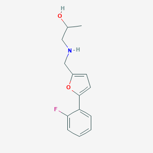 molecular formula C14H16FNO2 B502297 1-({[5-(2-Fluorophenyl)furan-2-yl]methyl}amino)propan-2-ol 