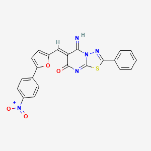 molecular formula C22H13N5O4S B5022972 (6Z)-5-imino-6-{[5-(4-nitrophenyl)furan-2-yl]methylidene}-2-phenyl-5,6-dihydro-7H-[1,3,4]thiadiazolo[3,2-a]pyrimidin-7-one 