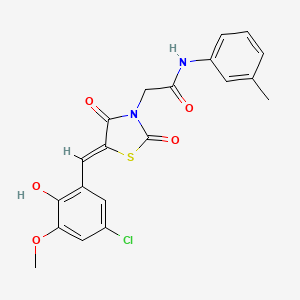 molecular formula C20H17ClN2O5S B5022976 2-[5-(5-chloro-2-hydroxy-3-methoxybenzylidene)-2,4-dioxo-1,3-thiazolidin-3-yl]-N-(3-methylphenyl)acetamide 