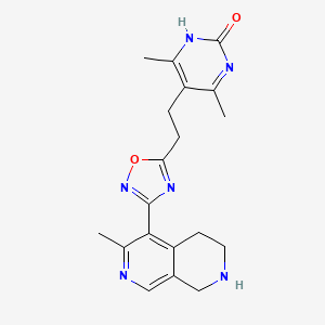 4,6-dimethyl-5-{2-[3-(3-methyl-5,6,7,8-tetrahydro-2,7-naphthyridin-4-yl)-1,2,4-oxadiazol-5-yl]ethyl}-2-pyrimidinol bis(trifluoroacetate) (salt)