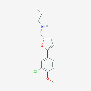 molecular formula C15H18ClNO2 B502299 N-{[5-(3-chloro-4-methoxyphenyl)furan-2-yl]methyl}propan-1-amine 