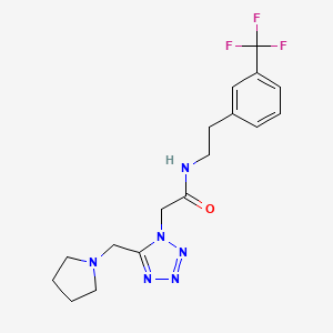 molecular formula C17H21F3N6O B5022991 2-[5-(1-pyrrolidinylmethyl)-1H-tetrazol-1-yl]-N-{2-[3-(trifluoromethyl)phenyl]ethyl}acetamide 