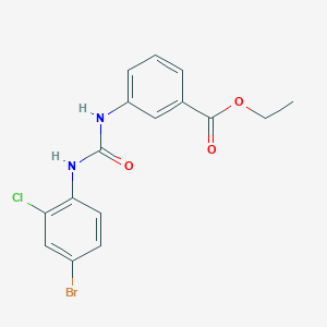 molecular formula C16H14BrClN2O3 B5022994 ETHYL 3-{[(4-BROMO-2-CHLOROANILINO)CARBONYL]AMINO}BENZOATE 