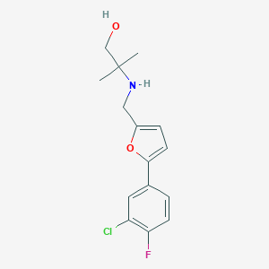 molecular formula C15H17ClFNO2 B502301 2-({[5-(3-Chloro-4-fluorophenyl)furan-2-yl]methyl}amino)-2-methylpropan-1-ol 