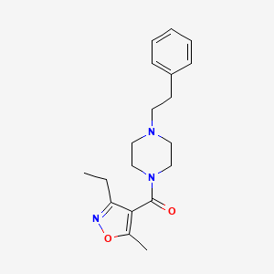 molecular formula C19H25N3O2 B5023014 (3-ETHYL-5-METHYL-4-ISOXAZOLYL)(4-PHENETHYLPIPERAZINO)METHANONE 