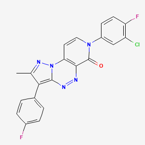 molecular formula C21H12ClF2N5O B5023040 7-(3-chloro-4-fluorophenyl)-3-(4-fluorophenyl)-2-methylpyrazolo[5,1-c]pyrido[4,3-e][1,2,4]triazin-6(7H)-one 