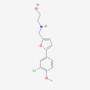 molecular formula C14H16ClNO3 B502305 2-({[5-(3-Chloro-4-methoxyphenyl)-2-furyl]methyl}amino)ethanol 