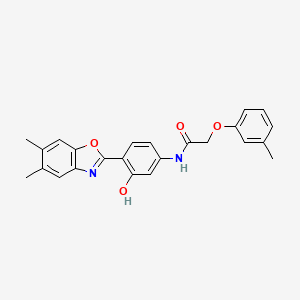 N-[4-(5,6-dimethyl-1,3-benzoxazol-2-yl)-3-hydroxyphenyl]-2-(3-methylphenoxy)acetamide