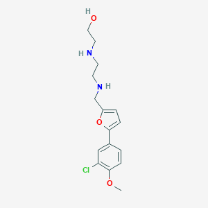 molecular formula C16H21ClN2O3 B502306 2-{[2-({[5-(3-Chloro-4-methoxyphenyl)furan-2-yl]methyl}amino)ethyl]amino}ethanol 