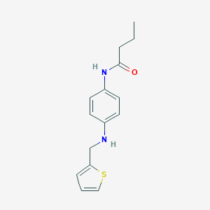 molecular formula C15H18N2OS B502308 N-{4-[(thiophen-2-ylmethyl)amino]phenyl}butanamide 