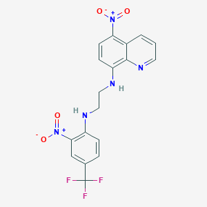 molecular formula C18H14F3N5O4 B5023101 (5-nitro-8-quinolinyl)(2-{[2-nitro-4-(trifluoromethyl)phenyl]amino}ethyl)amine 