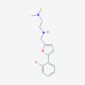 molecular formula C15H19FN2O B502312 N'-{[5-(2-fluorophenyl)furan-2-yl]methyl}-N,N-dimethylethane-1,2-diamine 