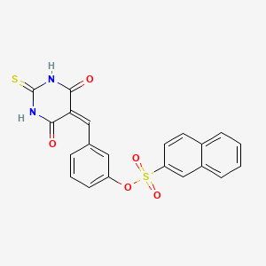 molecular formula C21H14N2O5S2 B5023125 [3-[(4,6-Dioxo-2-sulfanylidene-1,3-diazinan-5-ylidene)methyl]phenyl] naphthalene-2-sulfonate 