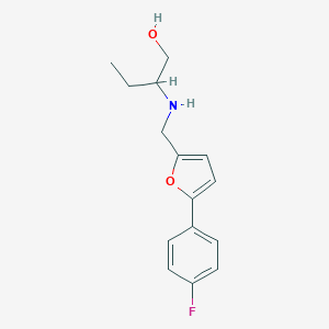 molecular formula C15H18FNO2 B502313 2-({[5-(4-Fluorophenyl)furan-2-yl]methyl}amino)butan-1-ol 