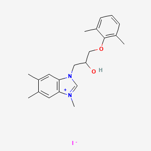 3-[3-(2,6-dimethylphenoxy)-2-hydroxypropyl]-1,5,6-trimethyl-1H-benzimidazol-3-ium iodide