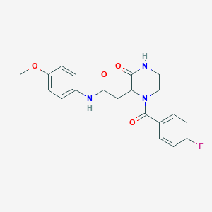 molecular formula C20H20FN3O4 B5023135 2-[1-(4-fluorobenzoyl)-3-oxo-2-piperazinyl]-N-(4-methoxyphenyl)acetamide 