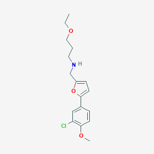 molecular formula C17H22ClNO3 B502317 N-{[5-(3-chloro-4-methoxyphenyl)furan-2-yl]methyl}-3-ethoxypropan-1-amine 