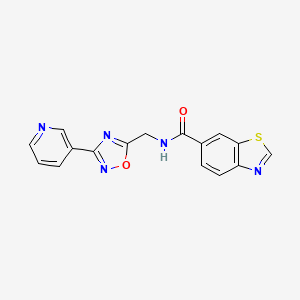 molecular formula C16H11N5O2S B5023176 N-{[3-(3-pyridinyl)-1,2,4-oxadiazol-5-yl]methyl}-1,3-benzothiazole-6-carboxamide 