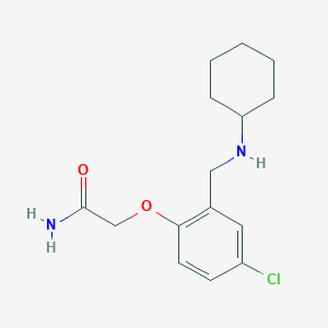 molecular formula C15H21ClN2O2 B502319 2-{4-Chloro-2-[(cyclohexylamino)methyl]phenoxy}acetamide 