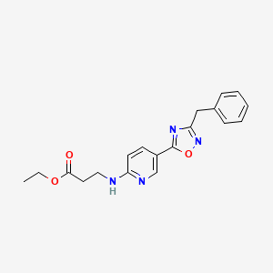 ethyl N-[5-(3-benzyl-1,2,4-oxadiazol-5-yl)-2-pyridinyl]-beta-alaninate