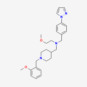 2-methoxy-N-[[1-[(2-methoxyphenyl)methyl]piperidin-4-yl]methyl]-N-[(4-pyrazol-1-ylphenyl)methyl]ethanamine