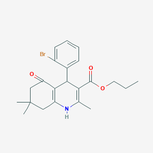 molecular formula C22H26BrNO3 B5023194 propyl 4-(2-bromophenyl)-2,7,7-trimethyl-5-oxo-1,4,5,6,7,8-hexahydro-3-quinolinecarboxylate 