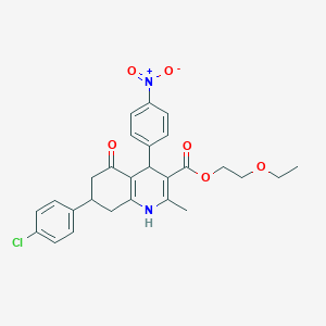 2-ethoxyethyl 7-(4-chlorophenyl)-2-methyl-4-(4-nitrophenyl)-5-oxo-1,4,5,6,7,8-hexahydro-3-quinolinecarboxylate