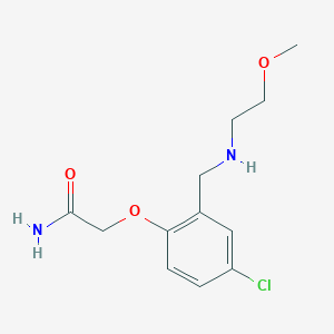 molecular formula C12H17ClN2O3 B502322 2-(4-Chloro-2-{[(2-methoxyethyl)amino]methyl}phenoxy)acetamide 