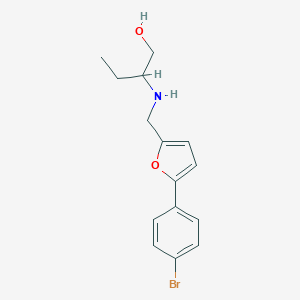 molecular formula C15H18BrNO2 B502323 2-({[5-(4-Bromophenyl)furan-2-yl]methyl}amino)butan-1-ol 