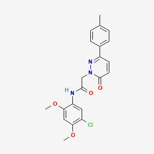 molecular formula C21H20ClN3O4 B5023236 N-(5-chloro-2,4-dimethoxyphenyl)-2-[3-(4-methylphenyl)-6-oxo-1(6H)-pyridazinyl]acetamide 