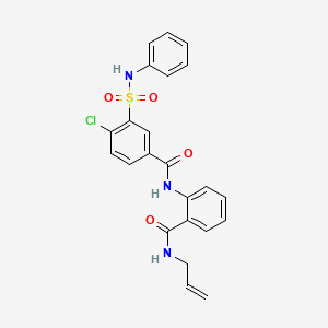 molecular formula C23H20ClN3O4S B5023242 N-{2-[(allylamino)carbonyl]phenyl}-3-(anilinosulfonyl)-4-chlorobenzamide 