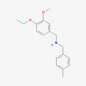 molecular formula C18H23NO2 B502325 1-(4-ethoxy-3-methoxyphenyl)-N-(4-methylbenzyl)methanamine 