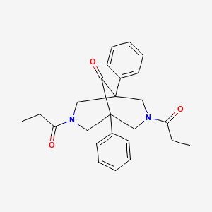 molecular formula C25H28N2O3 B5023250 1,5-diphenyl-3,7-dipropionyl-3,7-diazabicyclo[3.3.1]nonan-9-one 