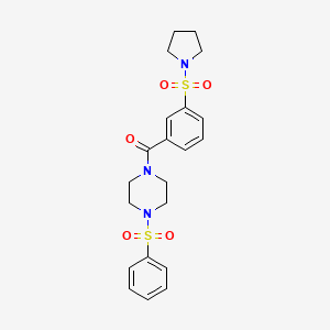 1-(phenylsulfonyl)-4-[3-(1-pyrrolidinylsulfonyl)benzoyl]piperazine