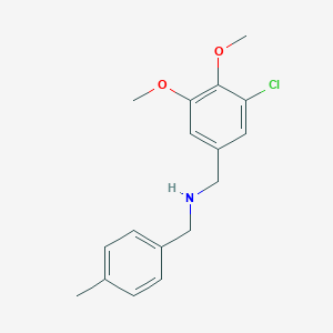 molecular formula C17H20ClNO2 B502327 1-(3-chloro-4,5-dimethoxyphenyl)-N-(4-methylbenzyl)methanamine 