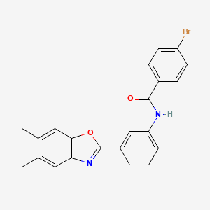 4-bromo-N-[5-(5,6-dimethyl-1,3-benzoxazol-2-yl)-2-methylphenyl]benzamide