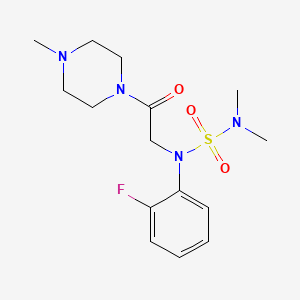 molecular formula C15H23FN4O3S B5023292 N-(2-fluorophenyl)-N',N'-dimethyl-N-[2-(4-methyl-1-piperazinyl)-2-oxoethyl]sulfamide 