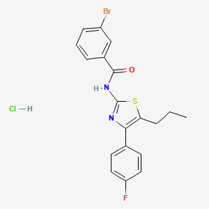 molecular formula C19H17BrClFN2OS B5023310 3-bromo-N-[4-(4-fluorophenyl)-5-propyl-1,3-thiazol-2-yl]benzamide hydrochloride 