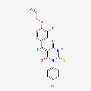 molecular formula C21H17BrN2O4S B5023324 5-[4-(allyloxy)-3-methoxybenzylidene]-1-(4-bromophenyl)-2-thioxodihydro-4,6(1H,5H)-pyrimidinedione 