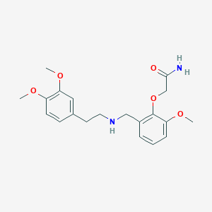 molecular formula C20H26N2O5 B502333 2-[2-({[2-(3,4-Dimethoxyphenyl)ethyl]amino}methyl)-6-methoxyphenoxy]acetamide 