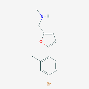molecular formula C13H14BrNO B502334 1-[5-(4-bromo-2-methylphenyl)furan-2-yl]-N-methylmethanamine 
